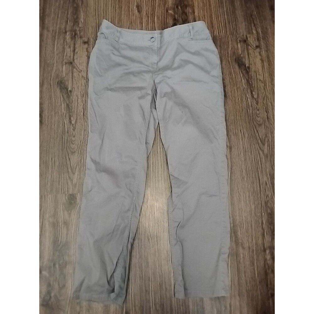 J. Jill Pants Womens Size 14 Gray midrise Cotton Blend Stretch Chino Trousers